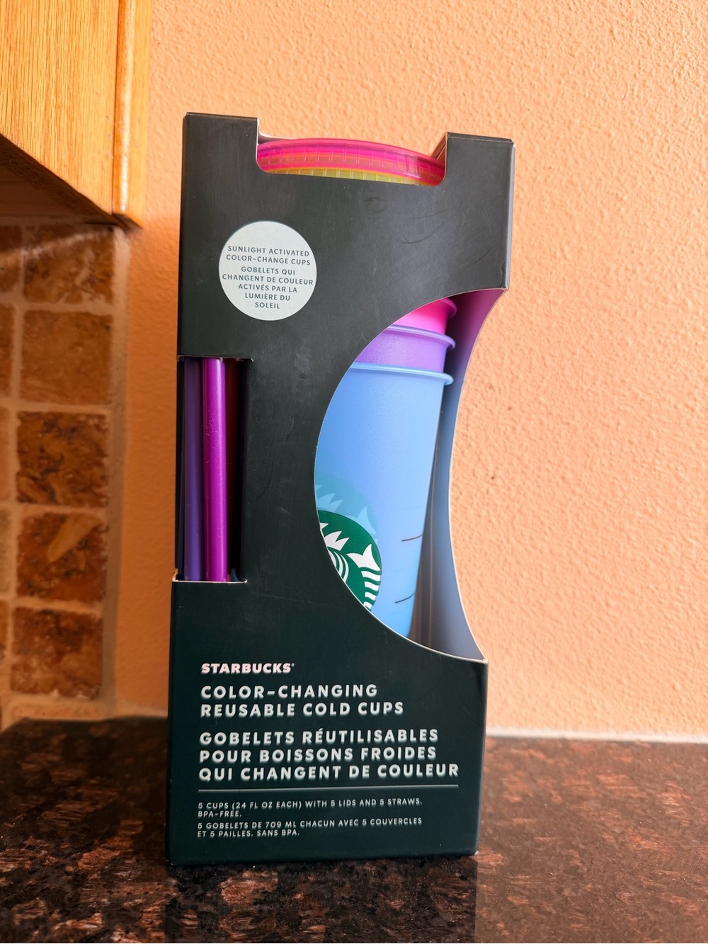 Starbucks Color-Changing Reusable Cold Cups - set of 5